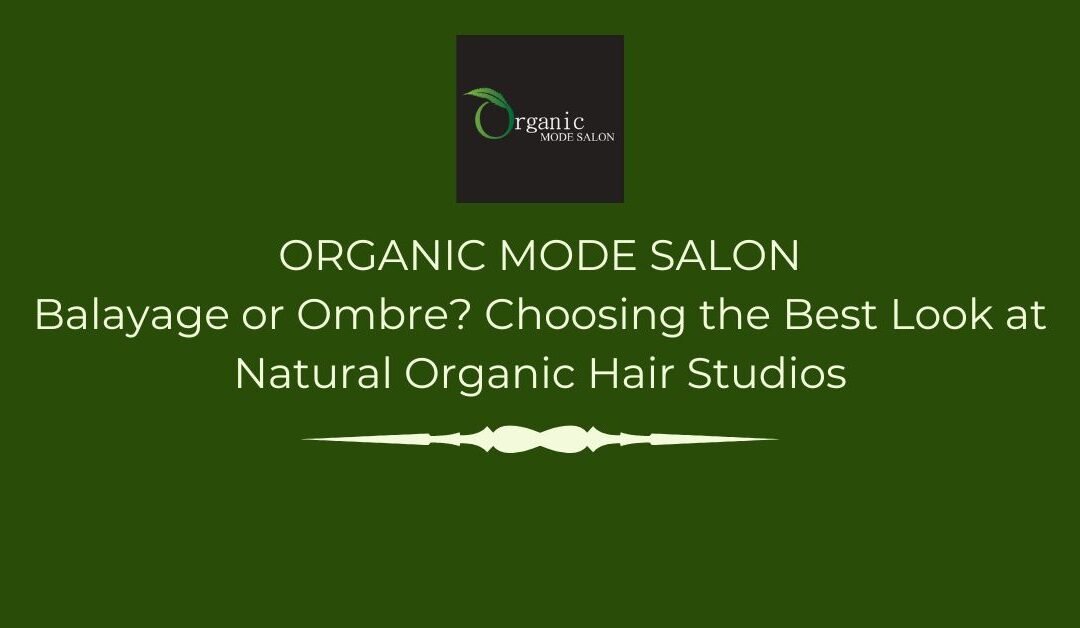 Balayage or Ombre? Choosing the Best Look at Natural Organic Hair Studios
